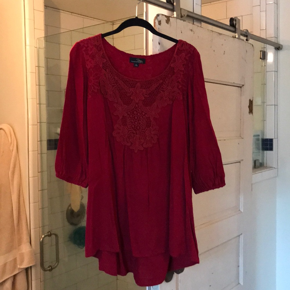 Burgundy Maternity Top